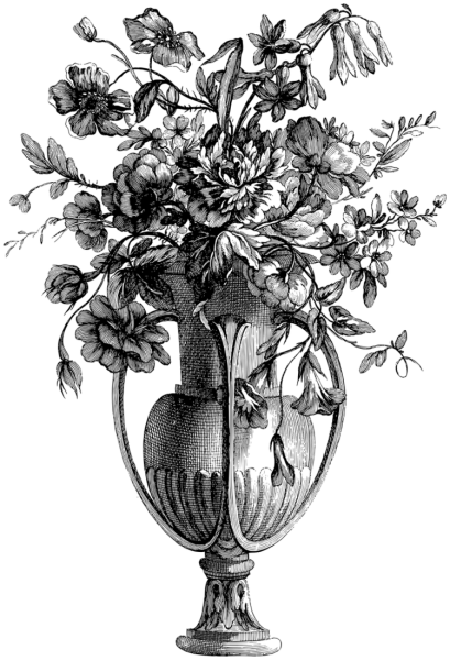 Векторная ваза с цветами