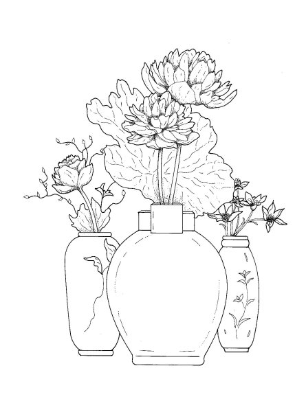Цветы в вазе рисунок