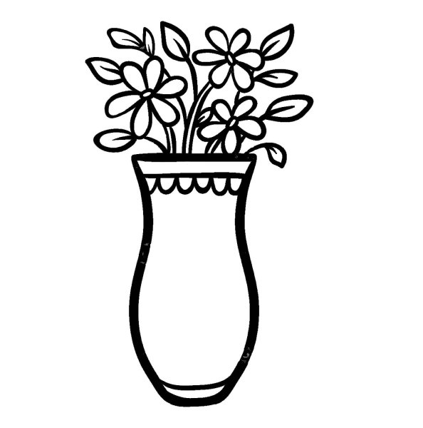 Раскраска цветы в вазе