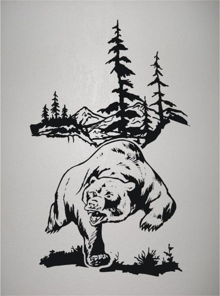 Медведь гравюра