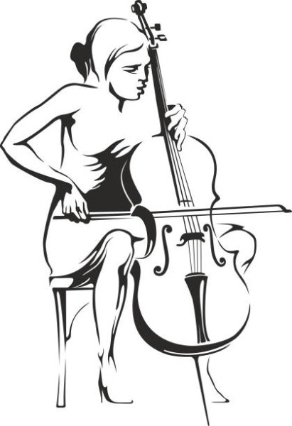 Черно белая виолончель