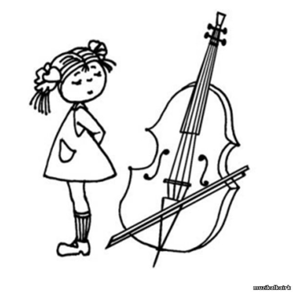 Виолончель раскраска