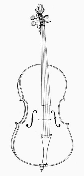 Виолончель рисунок карандашом