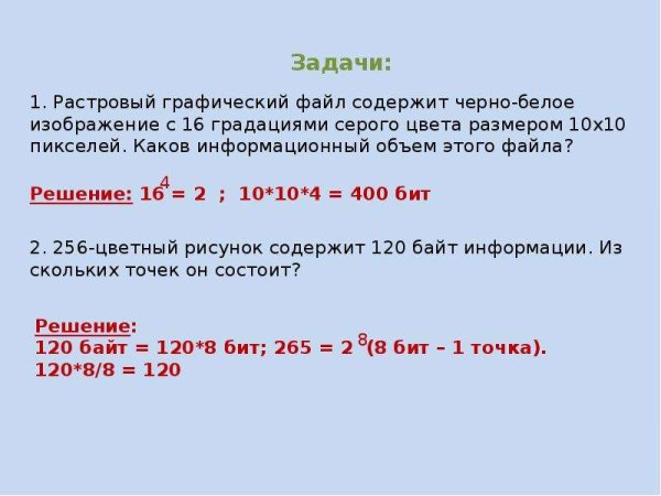 Вычислить объем растрового изображения в байтах