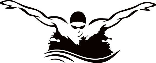 Пловец трафарет