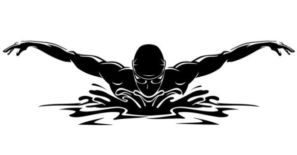 Силуэт пловца Баттерфляй