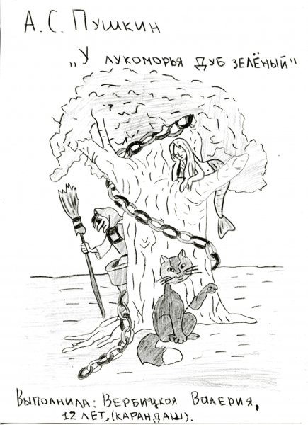 У Лукоморья дуб раскраска