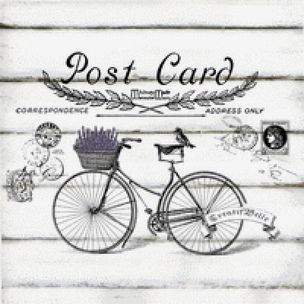 Монохром для декупажа велосипед