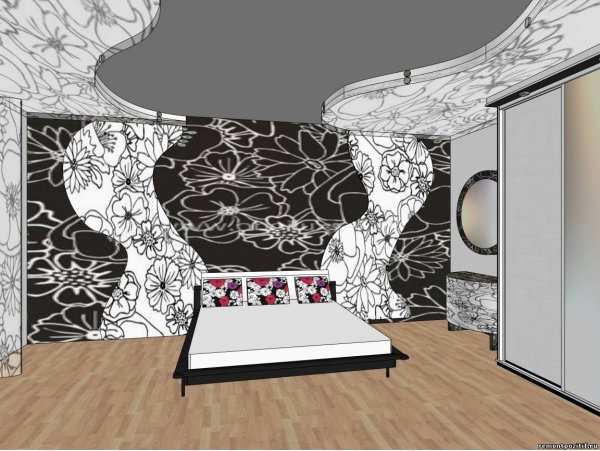 Обои черно-белые для стен в интерьере