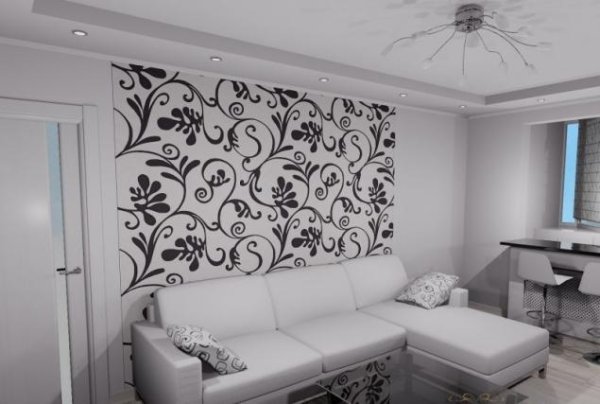 Обои с орнаментом в интерьере