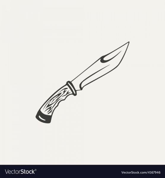 Нож чёрно белый