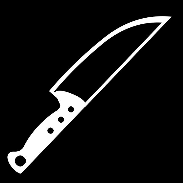 Нож черно белый