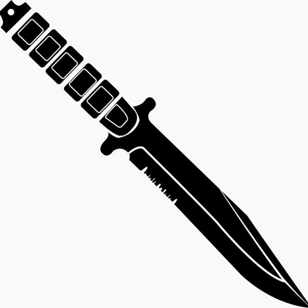 Нож черно белый