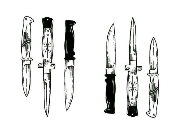 Нож рисунок