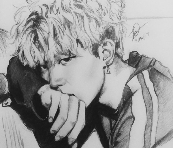 Мин Юнги арт чб