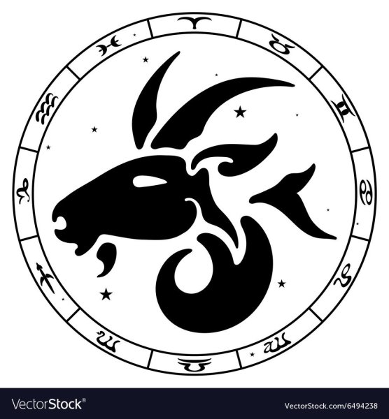 Козерог черно белый