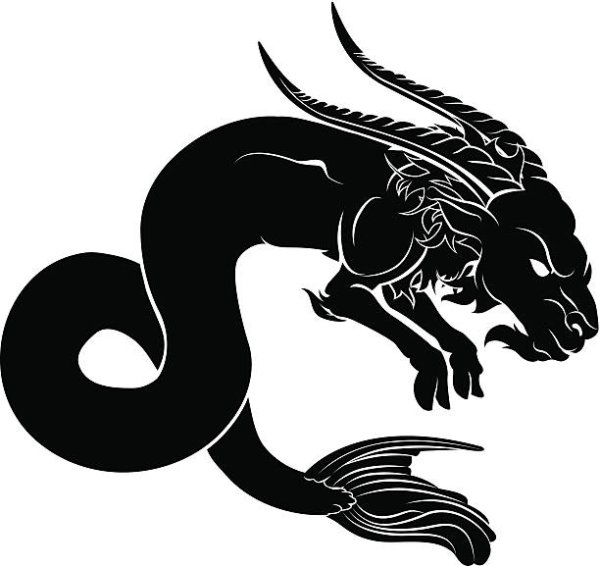 Козерог вектор Графика черно белый
