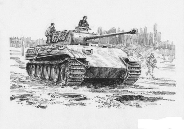 Нарисовать немецкий танк пантера