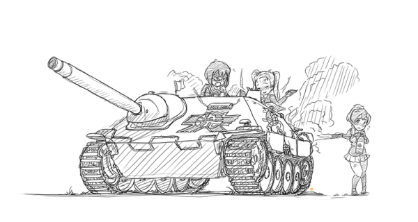 Танк с аниме раскраской