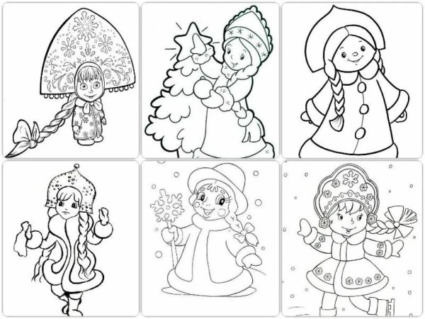 Маленькие раскраски на новый год