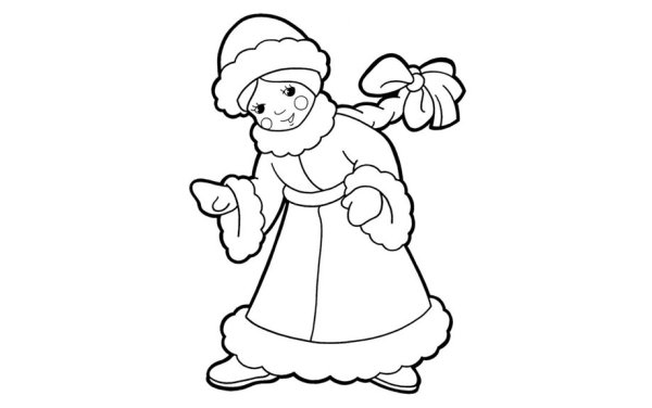 Дед Мороз и Снегурочка раскраска