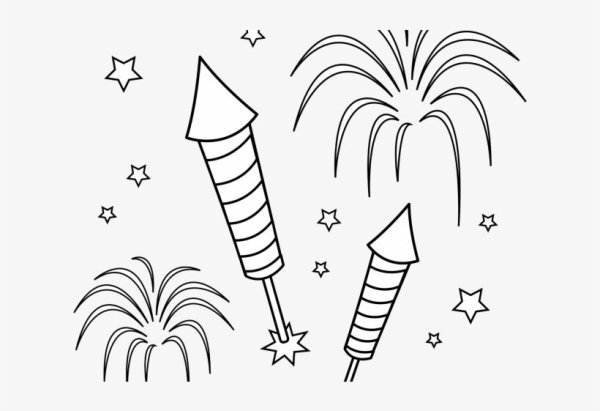 Фейерверк раскраска для детей