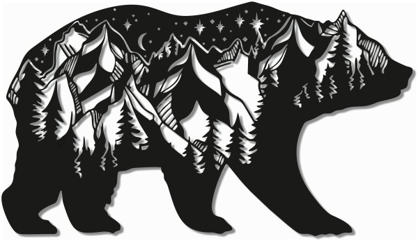 Панно медведь на стену