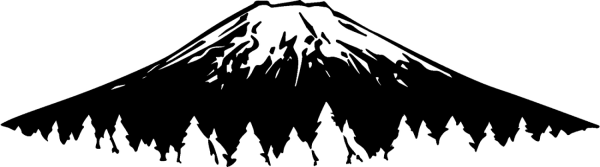 Нарисованный в графике вулкан