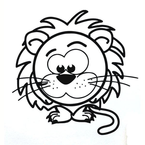 Львенок вектор чб