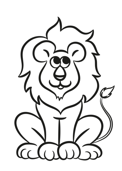 Трафаретное рисование для детей Лев