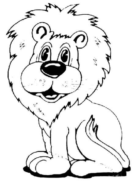 Лев раскраска для детей