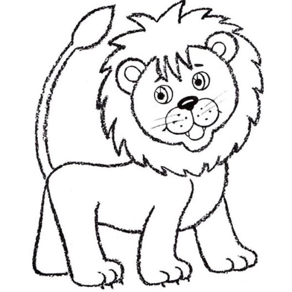 Лев раскраска для детей
