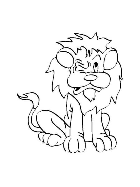Звери раскраски Лев