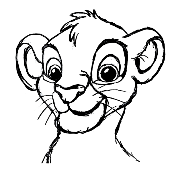 Симба карандашом