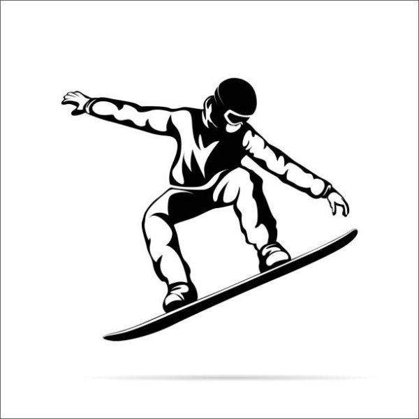 Человек на сноуборде вектор