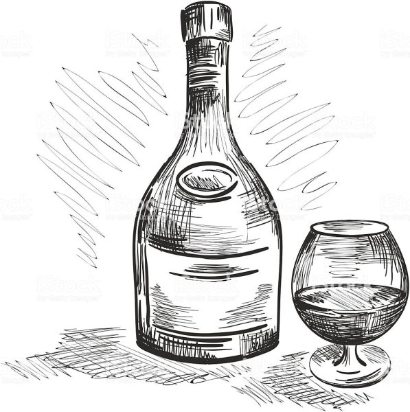 Коньячная бутылка вектор
