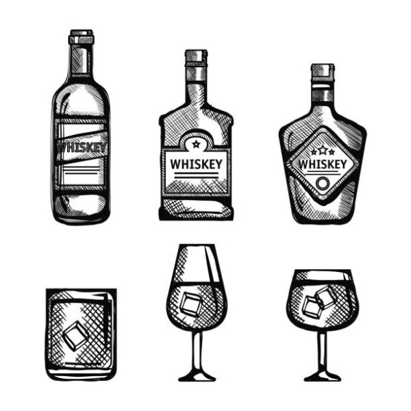 Бутылки hand drawn