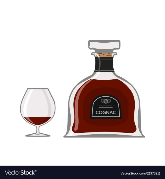 Зарисовки бутылки коньяка