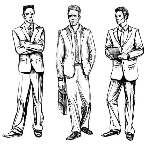 Человек в деловом костюме набросок