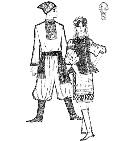 Украинский национальный костюм раскраска