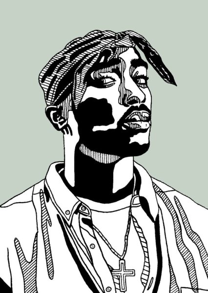 Тупак Шакур тату эскиз