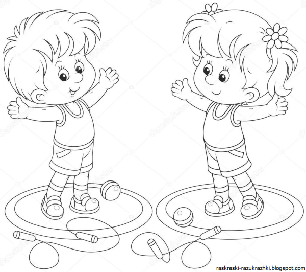 Раскраска зарядка для детей