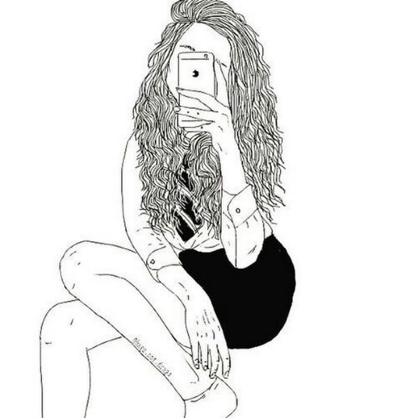 Раскраска девушка с длинными волосами