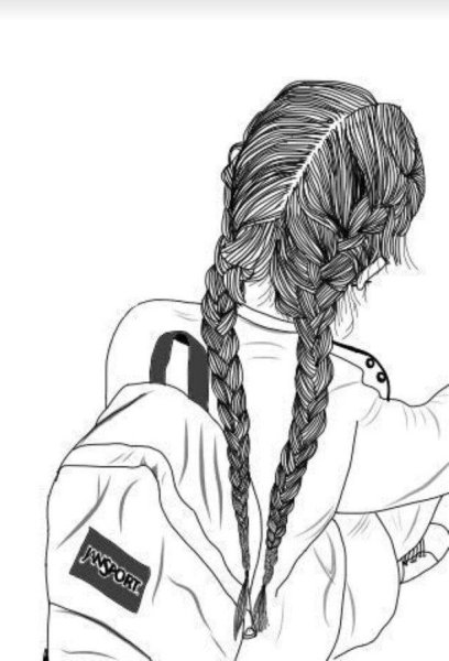 Девочка с косичками рисунок