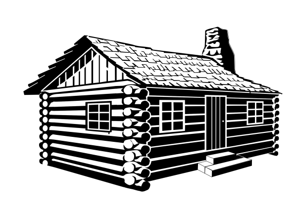 Дом деревянный сбоку вектор