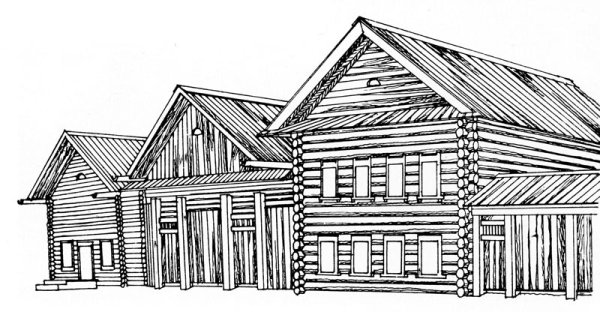 Крестьянская изба раскраска