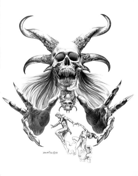 Тату демон эскиз
