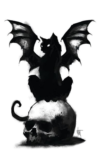 Демон черно белый