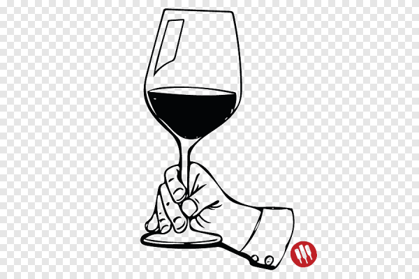 Бокал в руке контур