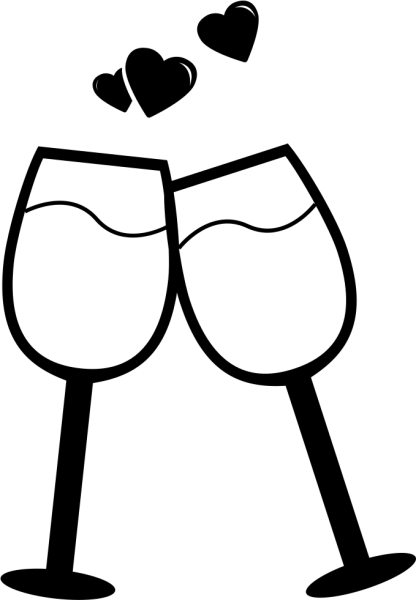 Свадебные бокалы рисунок